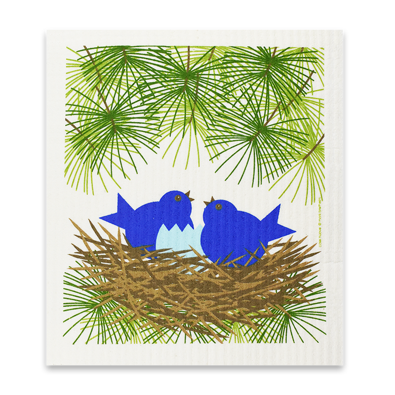 Swedish Dishcloth - Blue Bird Nest