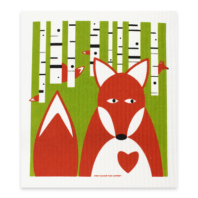 Swedish Dishcloth - Fox in Birch