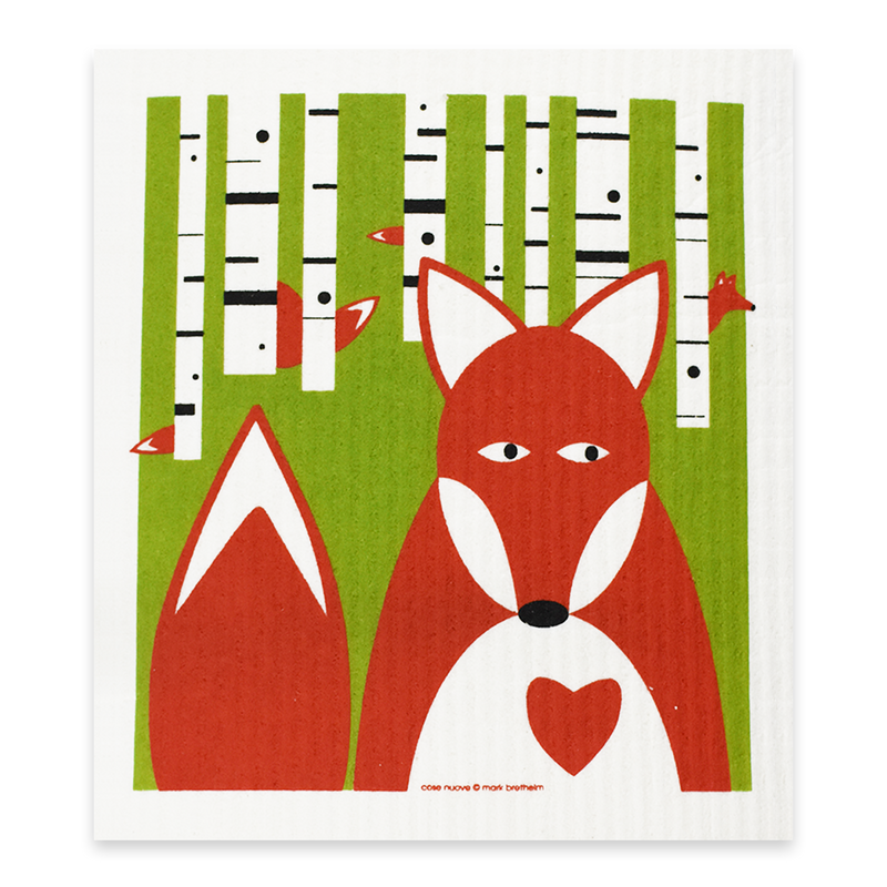 Swedish Dishcloth - Fox in Birch