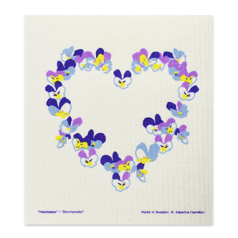 Swedish Dishcloth - Heartsease