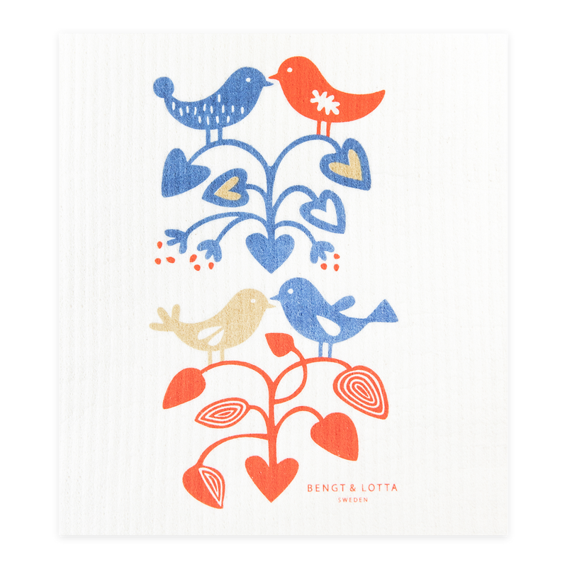 Swedish Dishcloth - Love Birds