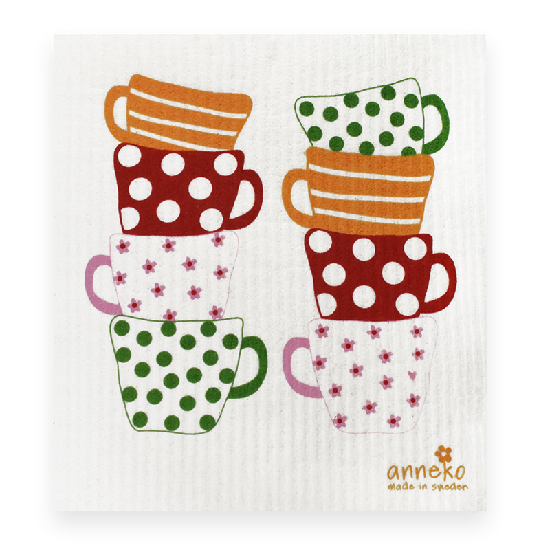 Swedish Dishcloth - Colorful Mugs