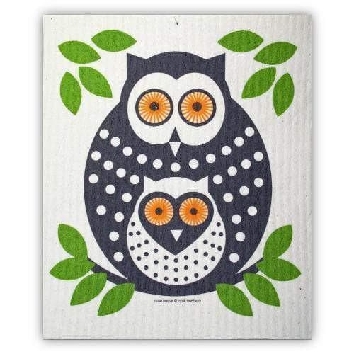 Swedish Dishcloth - Owls Green