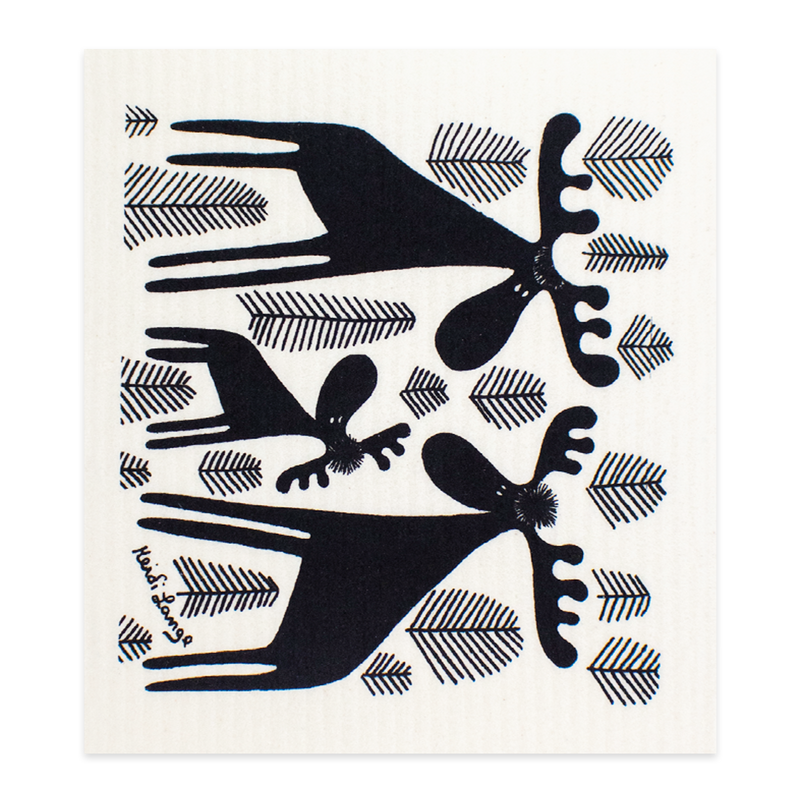 Swedish Dishcloth - Moose Family