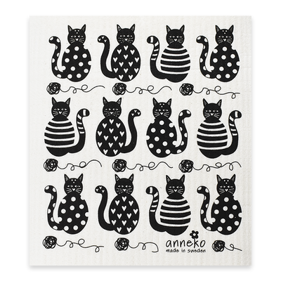 Swedish Dishcloth - Black Cats
