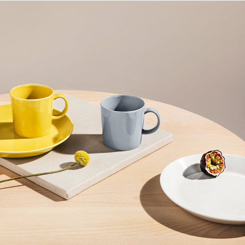 iittala Teema Pearl Grey and Yellow Mug