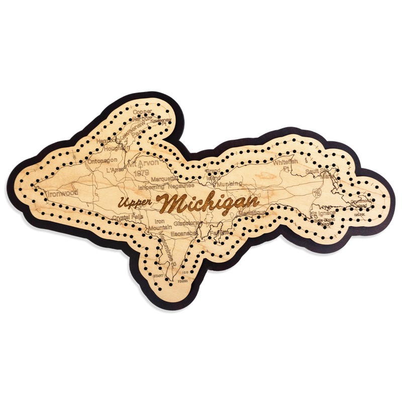 Cribbage Board - Upper Michigan Map