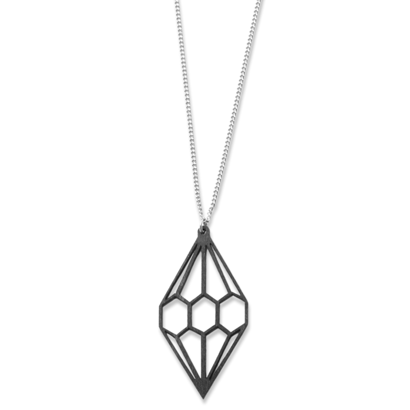 Valona Diamond Birch Necklace, Black