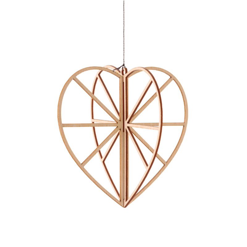 Valona Birch Heart Crystal Decoration, Natural