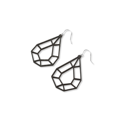 Valona Drop Birch Earrings, Black