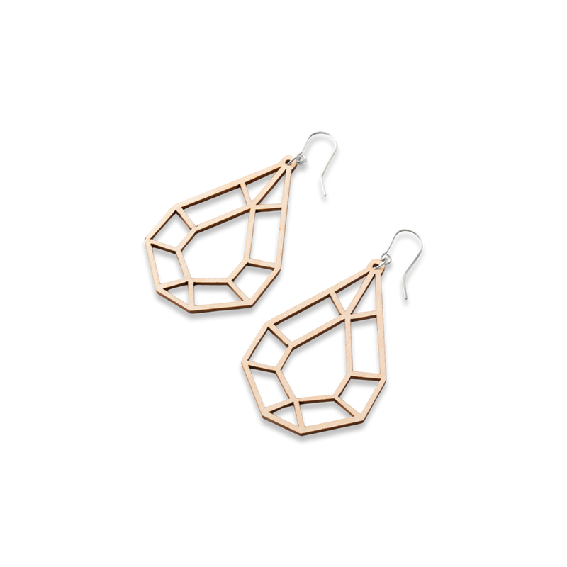 Valona Drop Birch Earrings, Natural
