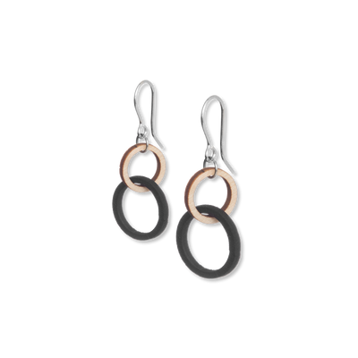 Valona Mini Halo Birch Earrings, Natural/Black