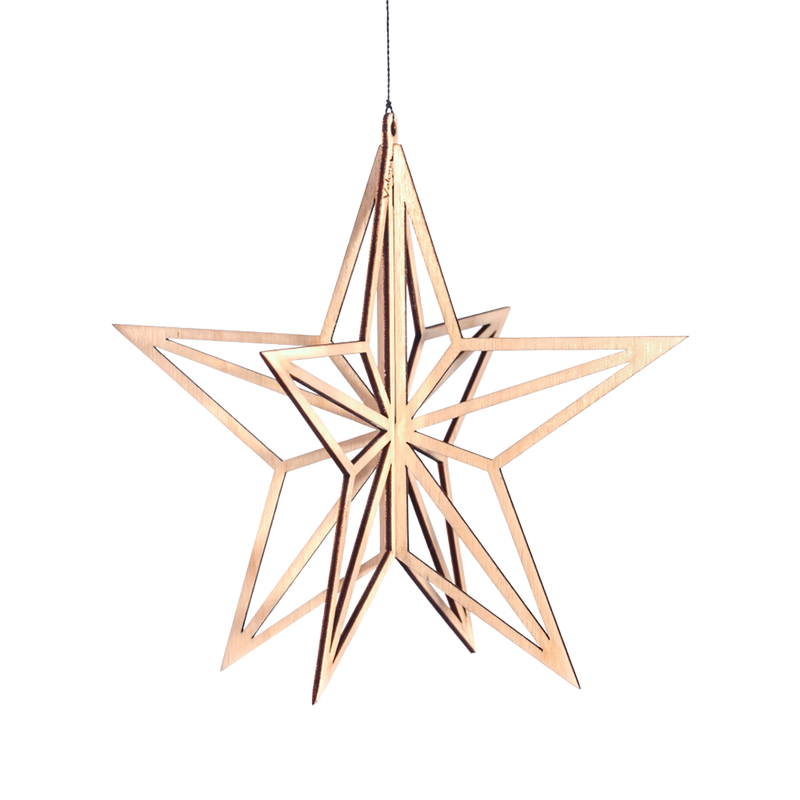 Valona Birch Star Crystal Decoration, Natural